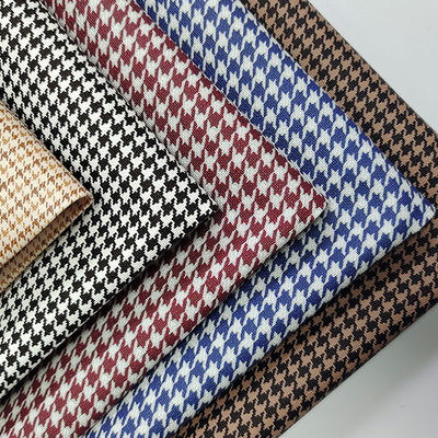 Klasik Houndstooth sahte deri kumaş çantaları PVC basılı deri