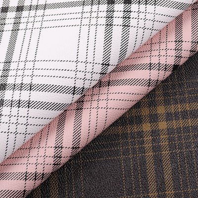 Çanta Plaid Çizgili Baskılı PVC Sahte Deri Kumaş Yapay Çizik Direnci