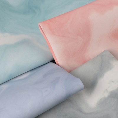 1.0mm Dijital Baskı Mermer PVC Sahte Deri El Çantası Kozmetik Çanta Kullanımı için fırçalı Alt