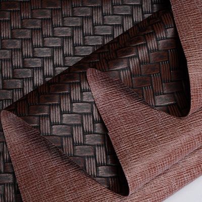 0.6mm Rezil Paket Deri Sahte Dokuma PVC Deri Büyük Mat Dikiş