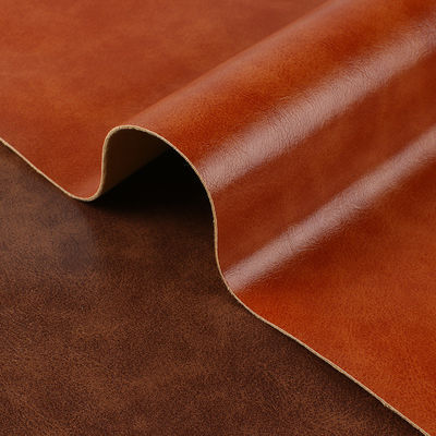 El çantası için yağ mum PU deri kumaş Arka tarafı anti-köklenme fırçalı