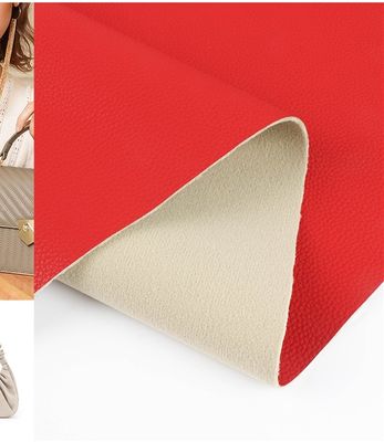 El çantası Lychee PU sahte deri kumaş Su bazlı Solvent Free PU deri