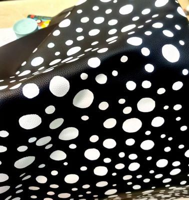 Polka Dot PU Sahte Deri Yumuşak Fırça Altı Polyurethane Kumaş Deri