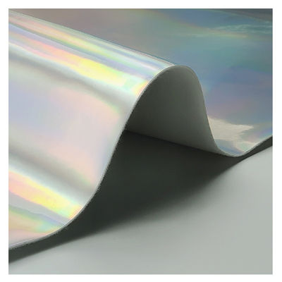 Lazer ayna PU deri ve sahte deri su geçirmez eğimli yansıtıcı gümüş