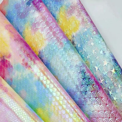 Çeşitli Lazer Kavramı PU Deri Su geçirmez PU Sahte Deri Renkli