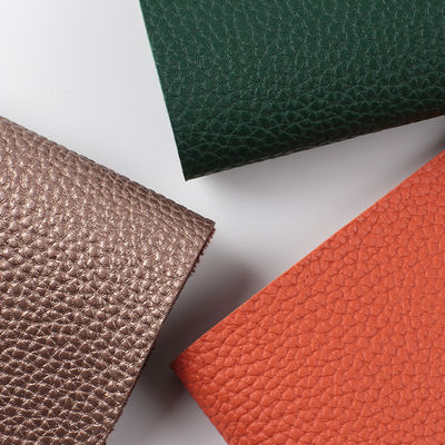 Çantalar için Custom Lychee Yumuşak PVC Deri Taklit Pamuk Kadife Alt Kumaş