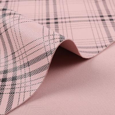 Çanta Plaid Çizgili Baskılı PVC Sahte Deri Kumaş Yapay Çizik Direnci