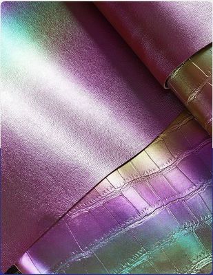 Renkli eğimli timsah PVC sahte yapay deri çanta deri kumaş malzemesi