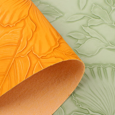 3D Retro Çiçekli Rezil Pvc Deri Çanta için fırçalı Alt Paketleme Kutusu Dekoratif Kumaş Placemat Sahte Deri