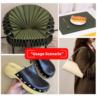 PVC Litchi Tahıllı Çift Taraflı Sentetik Suni Deri Malzemeler Kabartmalı Su Geçirmez Çanta, Masa Örtüsü, Kemer ve Dekor Amaçlı