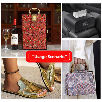 Sentetik PVC Makram Baskı Sahte Deri Kumaş Film Tarzı Çanta Notebook Telefon Kabuk Dekoratif & El sanatı Kullanımı Kanepe Kuyu