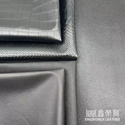 Toptan Pvc Sahte Deri Cüzdan Kutu Ayakkabılar Not Defteri Litchi Hayvan Dikiş Çapraz Desen Yapay Sentetik Deri Kumaş