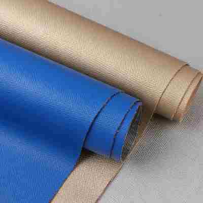 Mobilya için PVC Saffiano Çapraz Desenli Suni Deri 137 cm Genişliğinde