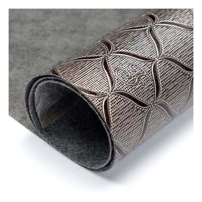 Spot Toptan Satış Pvc Parlak Geometrik Desen Yapay Sentetik Deri Ambalaj Cüzdan Kutusu Not Defteri Sahte Deri Kumaş