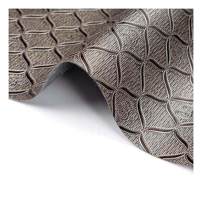 Spot Toptan Satış Pvc Parlak Geometrik Desen Yapay Sentetik Deri Ambalaj Cüzdan Kutusu Not Defteri Sahte Deri Kumaş