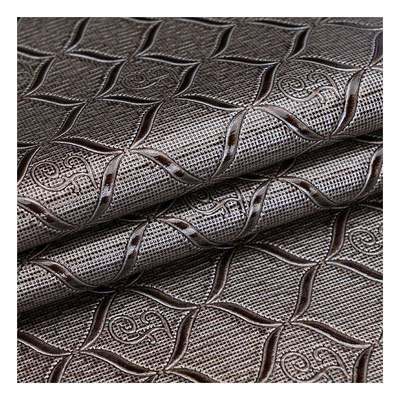 Spot Toptan Satış Pvc Parlak Geometrik Desen Yapay Sentetik Deri Ambalaj Cüzdan Kutusu Not Defteri Sahte Deri Kumaş