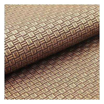 Toptan PVC Antik Pirinç Örgü Desen Yapay Suni Deri Ambalaj Cüzdan Kutu Ayakkabı Defteri Suni Deri Kumaş