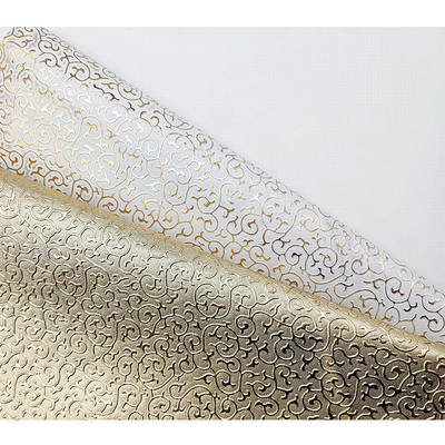 Toptan PVC Altın Film Çizgi Tarzı Çanta için Yapay Sentetik Deri Paketleme Kutusu Ayakkabılar Defter Kumaş