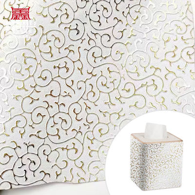 Toptan PVC Altın Film Çizgi Tarzı Çanta için Yapay Sentetik Deri Paketleme Kutusu Ayakkabılar Defter Kumaş