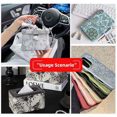 Floral Printed PVC Synthetic Artificial Leather Fabric for Bag Notebook Phone Shell Sofa Craft Use Floral Printed Faux Leather