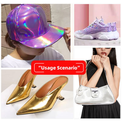 Özel PU Gökkuşağı Ayna Çıkartılmış Sentetik Deri Bagaj El Çantası Ayakkabılar Kozmetik Çanta Deri Kumaş