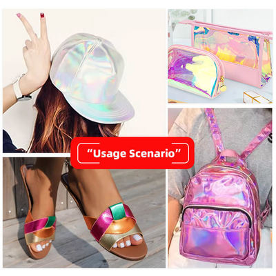 PU Kaplı Film Glitter Kumaş Ayakkabılar için Yay El Sanat Sahte Deri Sentetik Deri Su geçirmez Diz Sofa Döşeme Dışarıda