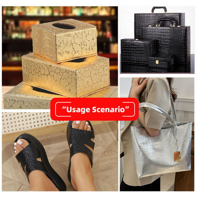 Yüksek Parlaklıklı PVC Timsah Rezil Dikiş Taneler Geometri Ayakkabı Çantası Dekoru için Hayvan El Sanat için Sentetik Yapay Deri Kumaş