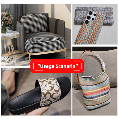 0.8mm Kalınlığı 137cm Genişliği PVC Deri Sahte Deri Kumaş Ot Çatısı 5 Renkli Baskı