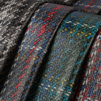 PVC Teknoloji Kumaş Baskılı İskoç Plaid Weave Grain Yapay Sentetik Deri Çanta Kanepe Araba Koltuk Kemeri Ayakkabı Sahte Deri Kumaş