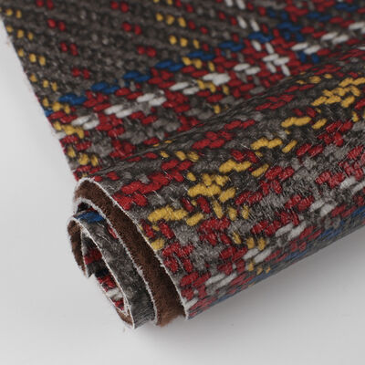 PVC Teknoloji Kumaş Baskılı İskoç Plaid Weave Grain Yapay Sentetik Deri Çanta Kanepe Araba Koltuk Kemeri Ayakkabı Sahte Deri Kumaş