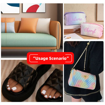 Yeni Moda Gradyan Renkli Baskılı PU Sentetik Suni Deri Kanepe Dekoratif Çanta Paketleme Kutusu Vinil Suni Deri Kumaş