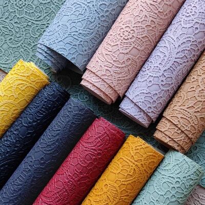 Çanta Amerikan Servisi Ayakkabı Dekorasyonu Paket Yapay Deri için PVC Gül Çiçeği Desenleri Kabartmalı Stil Suni Deri Kumaş