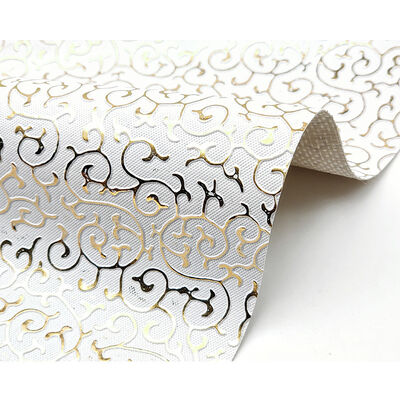 Toptan PVC Altın Film Çizgi Tarzı Çanta için Yapay Sentetik Deri Paketleme Kutusu Ayakkabılar Defter Kumaş