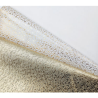 Toptan PVC Altın Film Çizgi Tarzı Çanta için Yapay Sentetik Deri Paketleme Kutusu Ayakkabılar Defter Kumaş