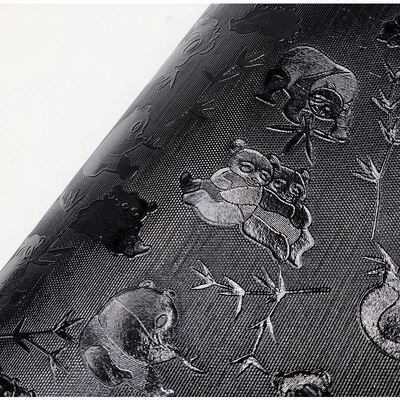 Wholesale PVC Highlights of 045 #  Panda Grain Pattern Artificial Synthetic Leather Wallet Box Shoes Notebook Fabric