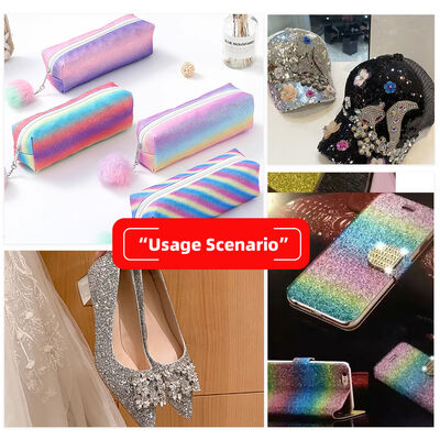 PU Sentetik Deri Kumaş, Ayakkabı, Çanta, Şapka, El Sanatları Dekoratif Kullanım İçin Sandalye, Kanepe Üzerinde Elastik Parlak Altıgen Simli