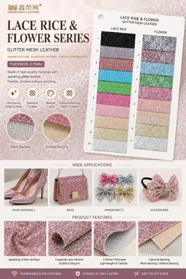 XR Glitter Sentetik Deri Pirinç Deseni & Çiçek Deseni