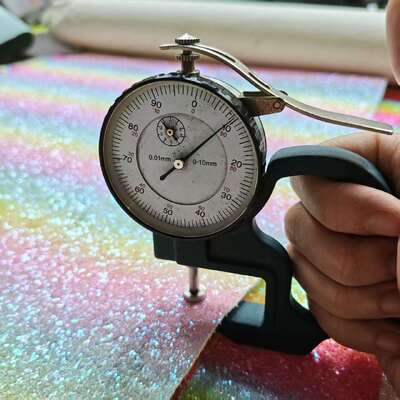 Rainbow Glitter Checker Pattern Çantalar, Ayakkabılar ve El Sanatları için PVC Sentetik Deri