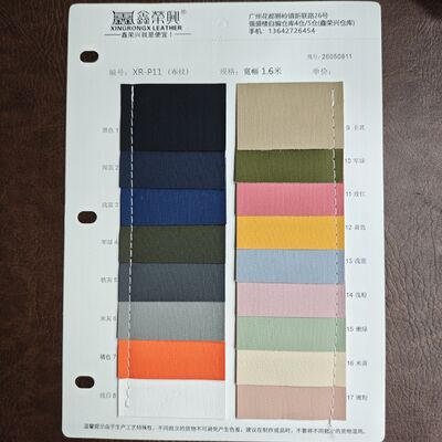 0.7mm kumaş doku sentetik deri PVC çantalar için deri rulo mobilya otomotiv iç mekan 1.6m genişlik