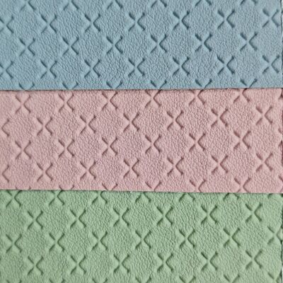 Altıgonlu baskın baskın yapısı PVC sentetik deri rulo çantalar için yapay deri Mobilya Araç içi