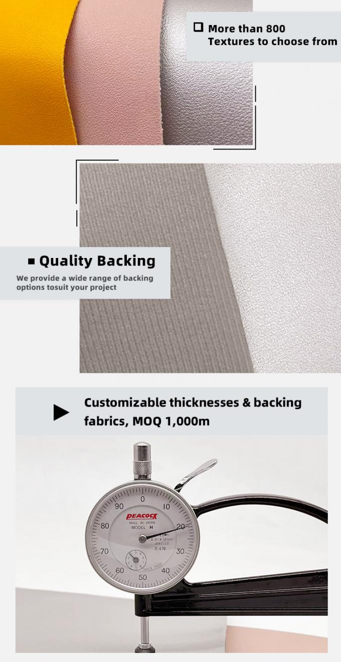 1.3mm PVC 711 Napa Tahıl Sentetik Yapay Deri Çanta, Masa Örtüsü, Ayakkabı, Cüzdan, Dekore Etme, Kemer Suni Deri Kumaş 5