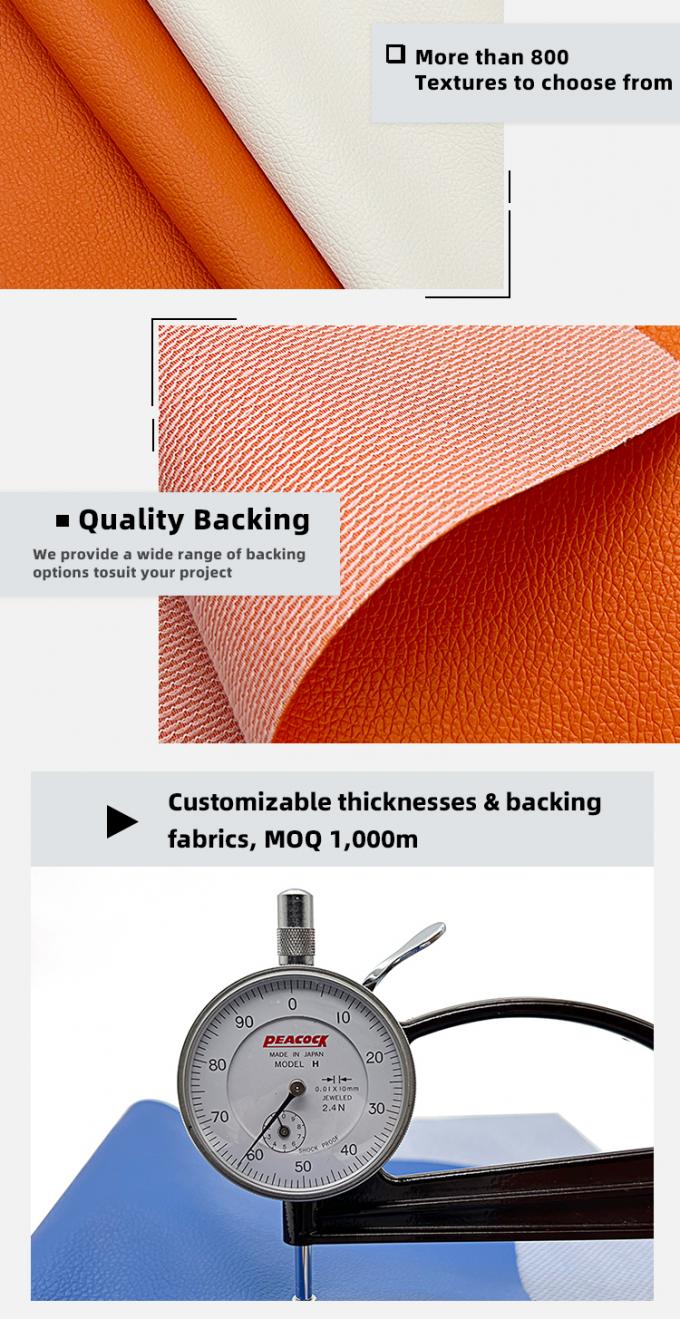 Fabrika Toptan satış PVC 0.6mm Litchi doku Sahte Deri Çubuklu Yapay Sentetik Deri Araç Koltuk Çantası Ayak Dekoratif 5