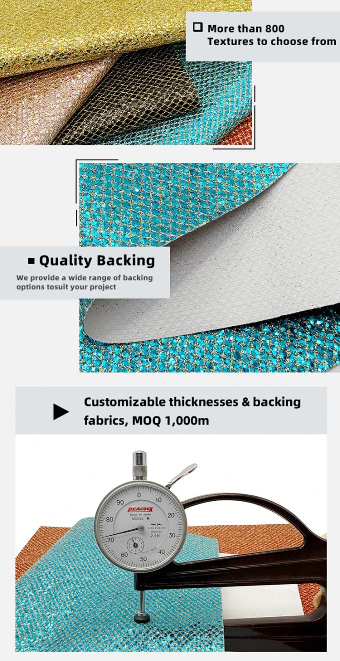 Örgü Tipi Kaba Simli PVC Sentetik Deri Esnek Suni Deri Malzeme Ayakkabı Bagaj Çanta Ambalaj Kanepe Dış Mekan Astarı için 5