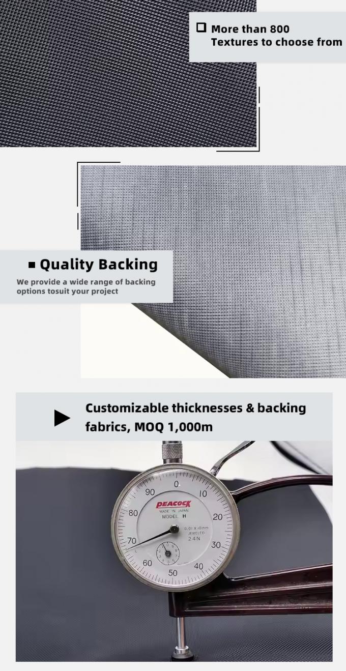 Otomobil koltukları ve mobilyalar için aşınmaya dayanıklı PVC deri 5