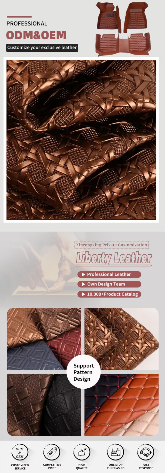 Otomobil koltukları ve mobilyalar i&ccedil;in PVC embossed sentetik deri kumaş 4