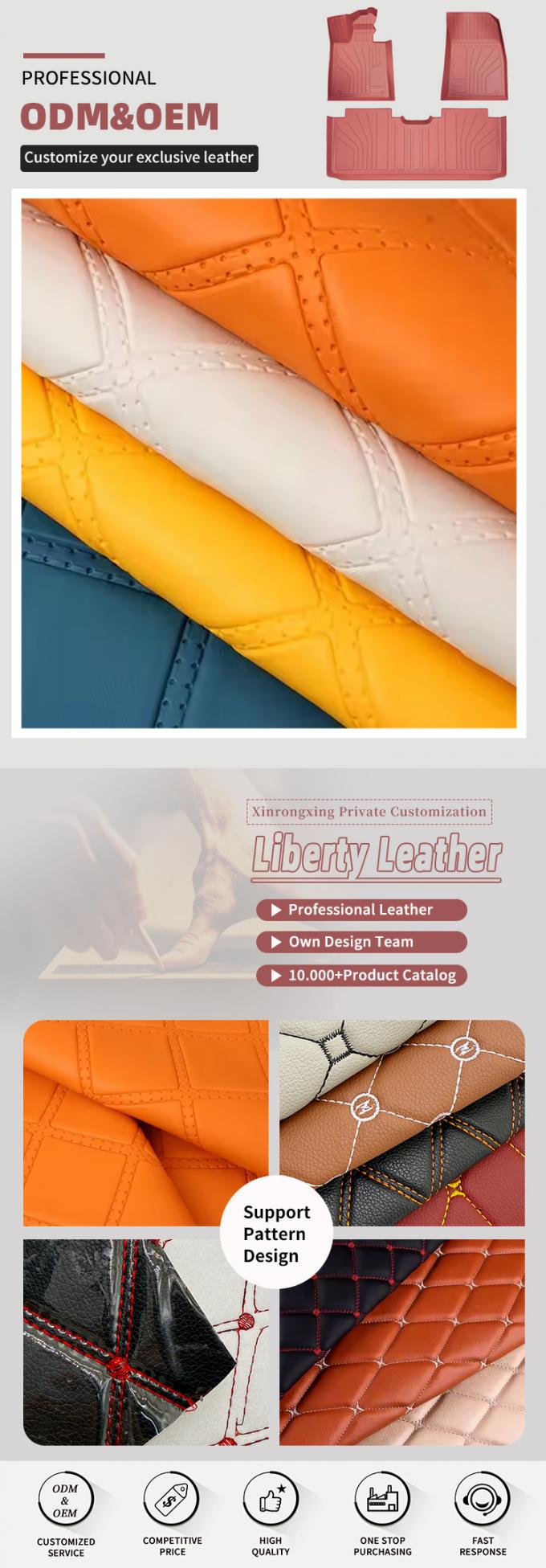 PVC Rhombus Punching Embossed Style Otomobil i&ccedil;in yapay sentetik deri Ayak Otomobil Koltukları Kanepe Dekore &Ccedil;anta Sahte Deri Kumaş 4