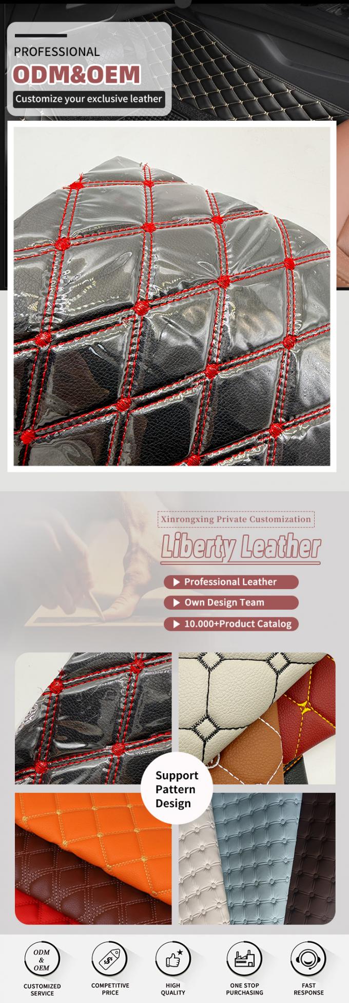 Custom Quilted PVC Leather Car Foot Mat 4.6mm Kalınlığı köpükle kaplanmış Stretchy Fit Embossed Embroidered Car Seats Çantalar için kanepeler 4