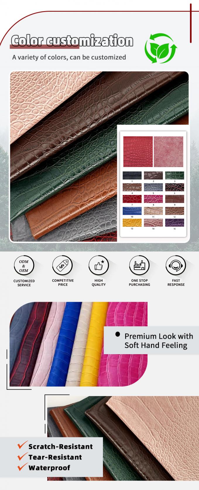 Pvc Bambu Tahıl Yapay Sentetik Deri C&uuml;zdan Kutu Ayakkabı Not Defteri Suni Deri Kumaş 4