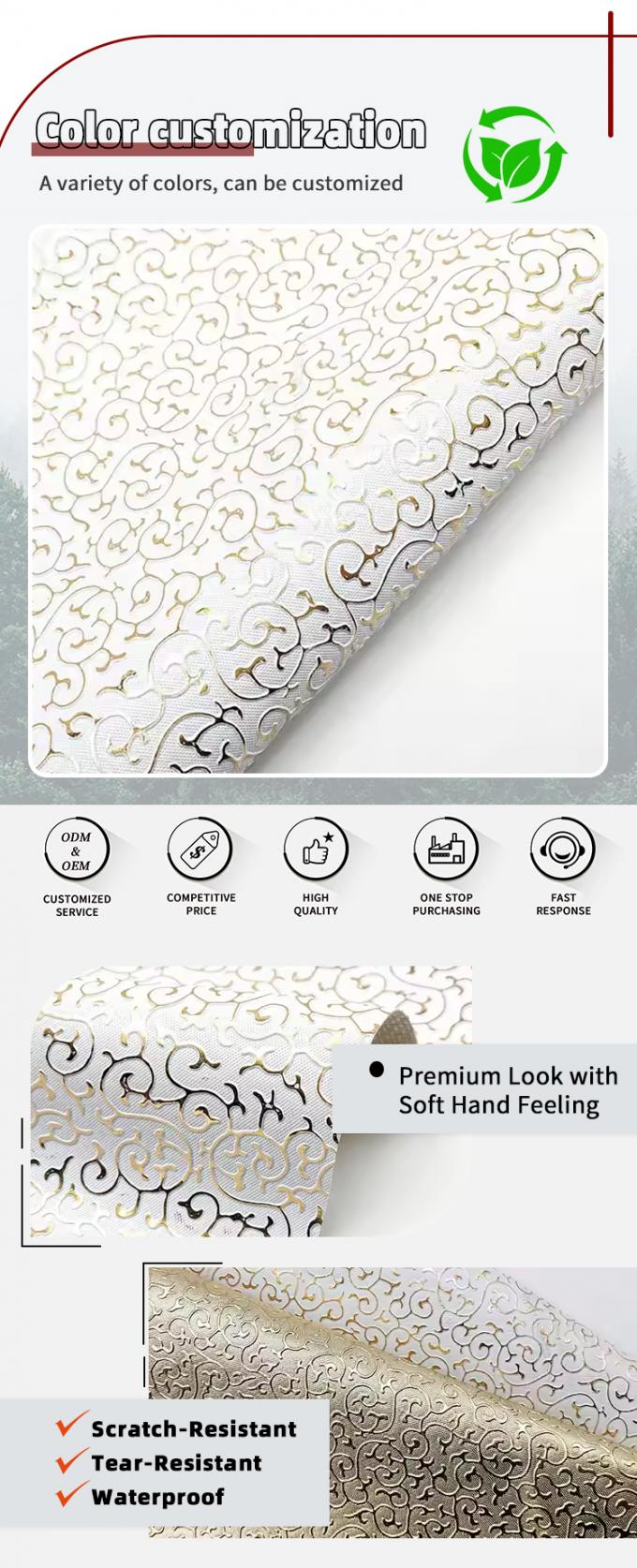 Toptan PVC Altın Film &Ccedil;izgi Tarzı &Ccedil;anta i&ccedil;in Yapay Sentetik Deri Paketleme Kutusu Ayakkabılar Defter Kumaş 4