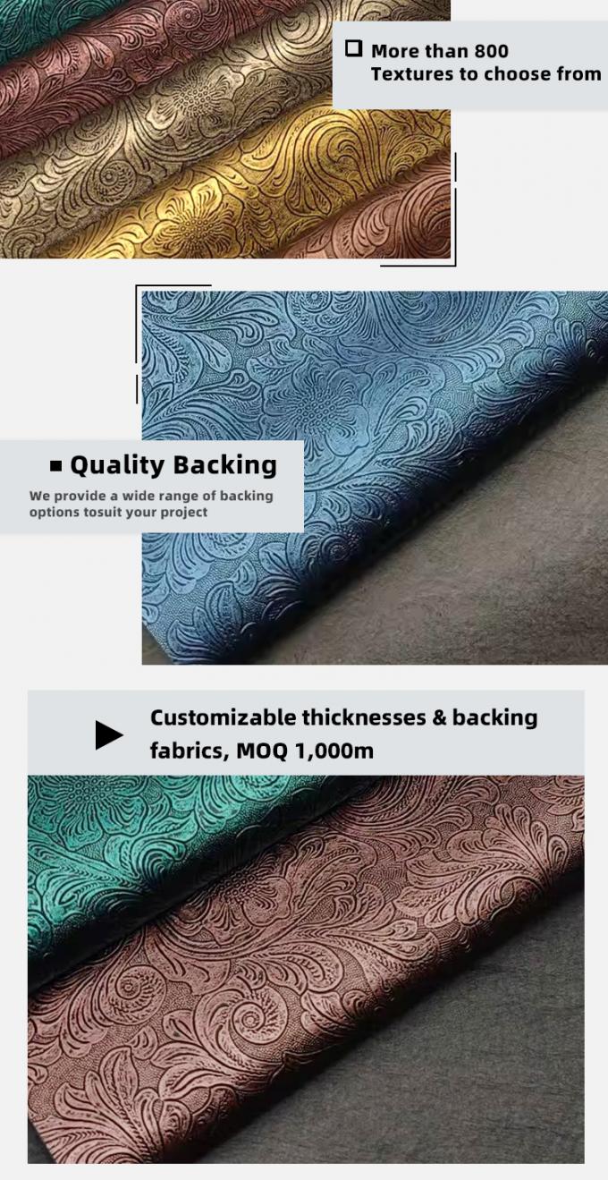 C&uuml;zdan Kutuları Ayakkabılar Not Defterleri Dekoratif &Ccedil;antalar i&ccedil;in Kabartmalı PVC &Ccedil;i&ccedil;ek Desenli Suni Deri - Dayanıklı Suni Deri Malzemeler 5